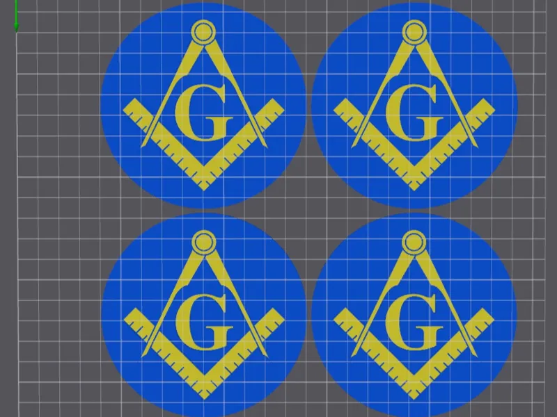 Square and Compass coaster set of 4