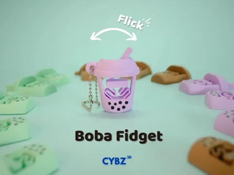 Fidget Flick Boba Tea - Print in place!