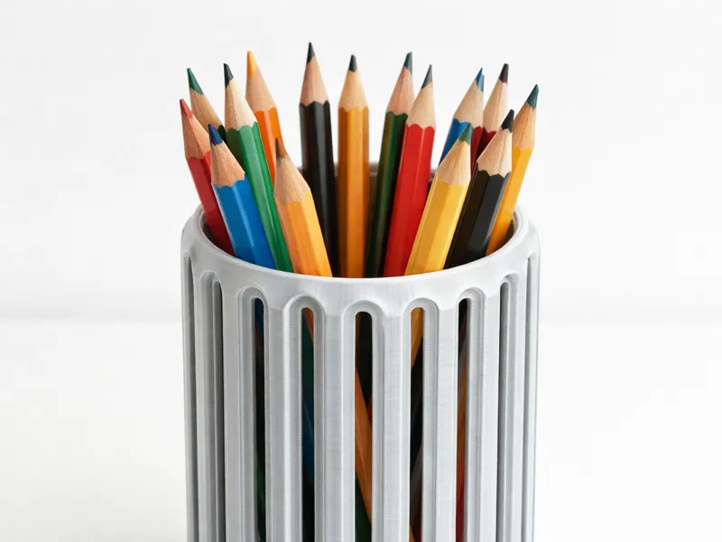 Pencil Holder – Minimal Slotted Desk Organizer