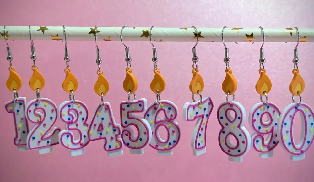 Birthday Number Candle Earrings view 4