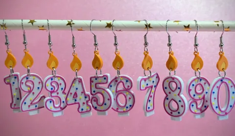 Birthday Number Candle Earrings