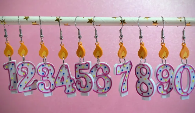 Birthday Number Candle Earrings