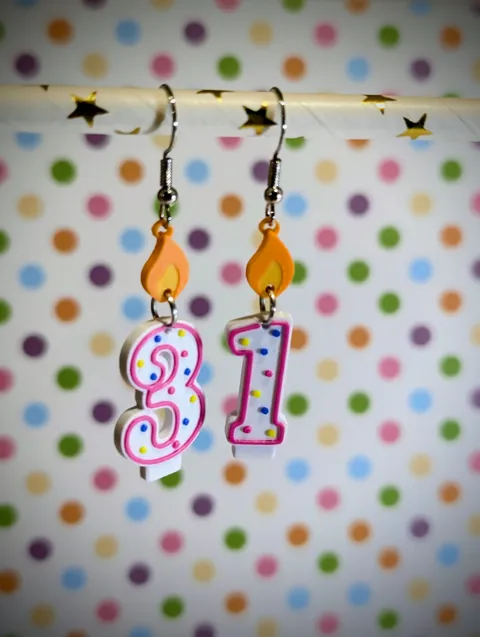 Birthday Number Candle Earrings view 2