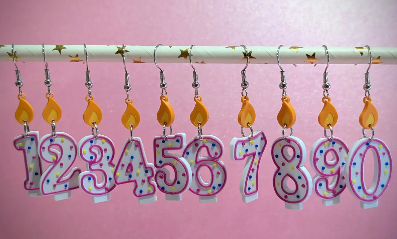 Birthday Number Candle Earrings view 3