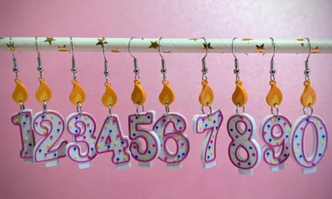 Birthday Number Candle Earrings view 3