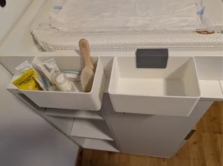Organizer for changing table customizable