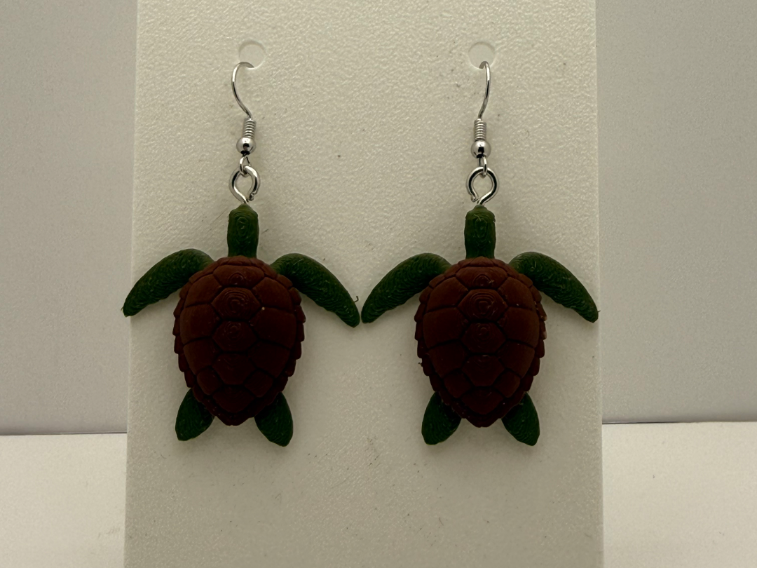Sea Turtle Earrings (0.2mm Optimized)