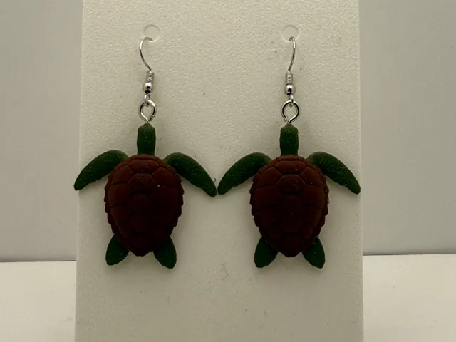 Sea Turtle Earrings (0.2mm Optimized)