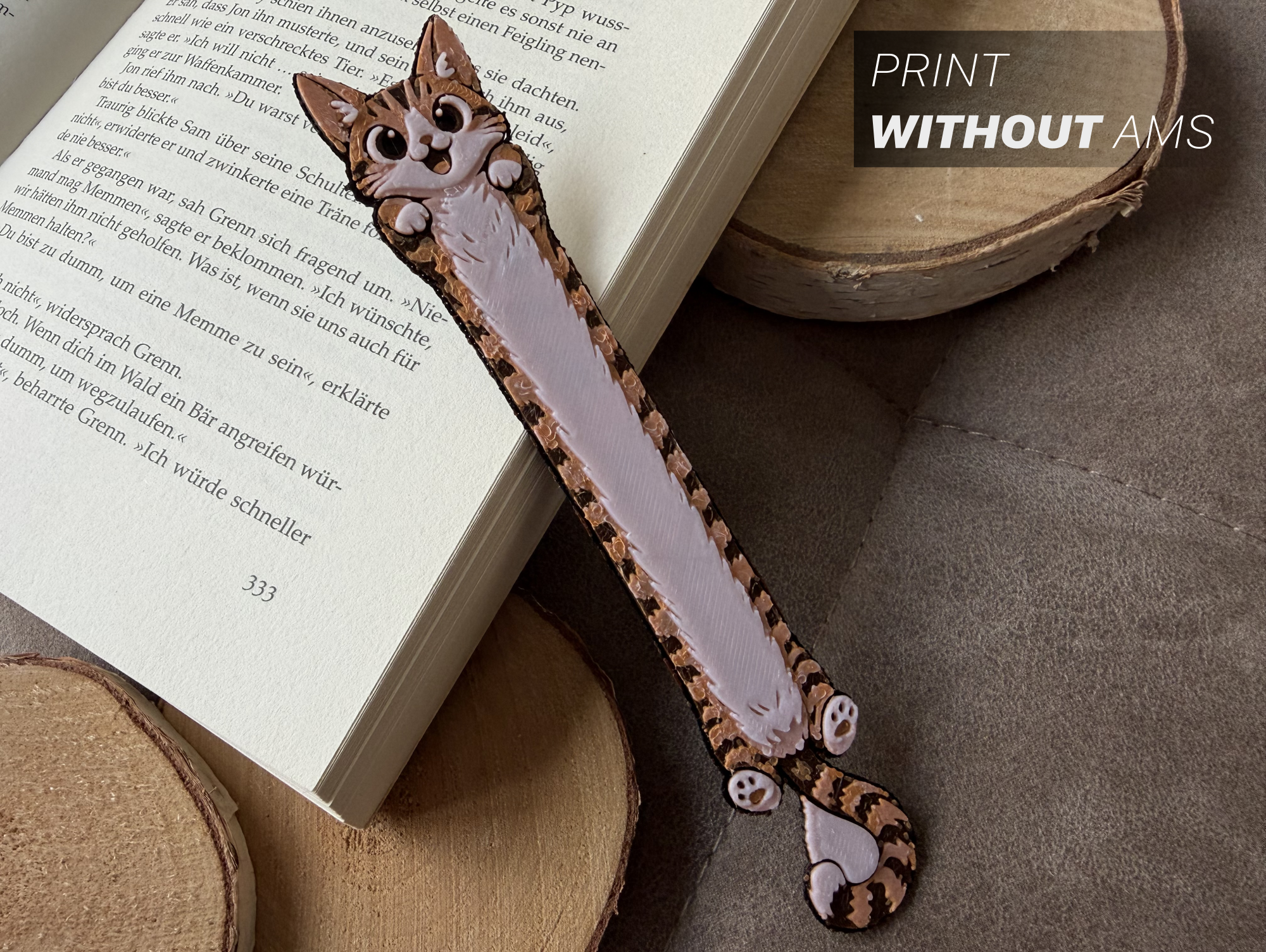 Miniatura 2 do modelo 3D Stretchy Cat Bookmark