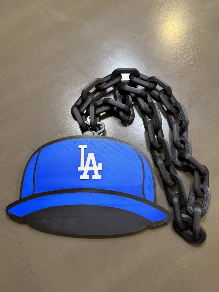 Los Angeles Dodgers Baseball Cap hype chain - Free 3D Print Model ...