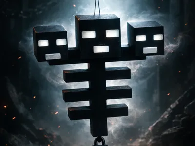 Minecraft Wither with Moving Tail No Glue Required