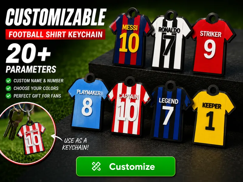 Customizable Football Jersey Keychain generator
