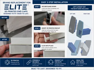 ELITE Blind Bottom Rail End Cap Replacement