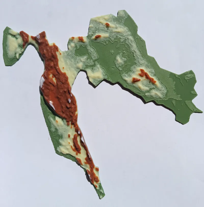 Terrain Map - Colored - Croatia