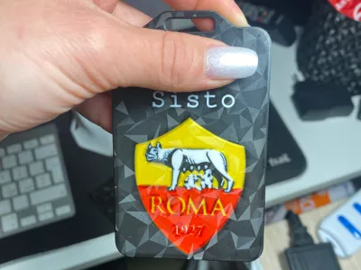 Roma logo badge holder