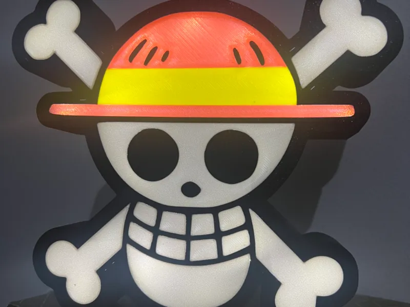 light box one pice Jolly Roger luffy