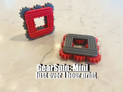 GearSpin: Mini Square Fidget Toy (No Supports)