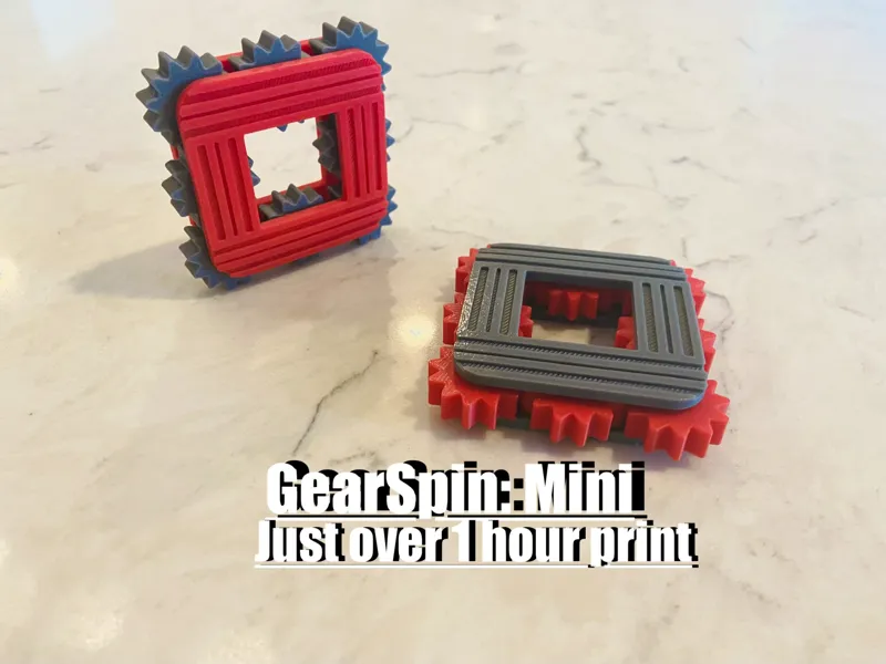 GearSpin: Mini Square Fidget Toy (No Supports)