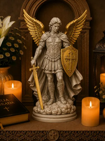 Modelo para impresión 3D: Arcanjo São Miguel - MULTIPARTE - DOURADO — vista de referencia 2