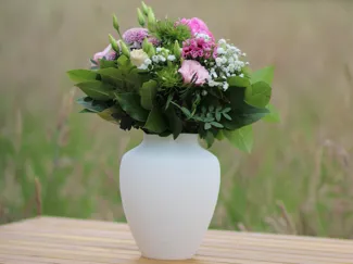 White large jug-shaped textured vase