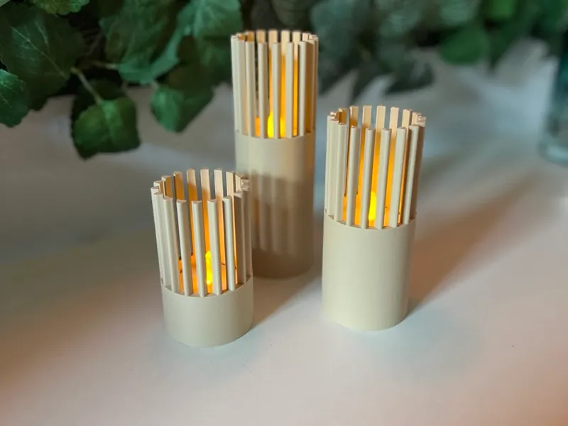 LumenLines – Moderner Teelichthalter mit Lamellen