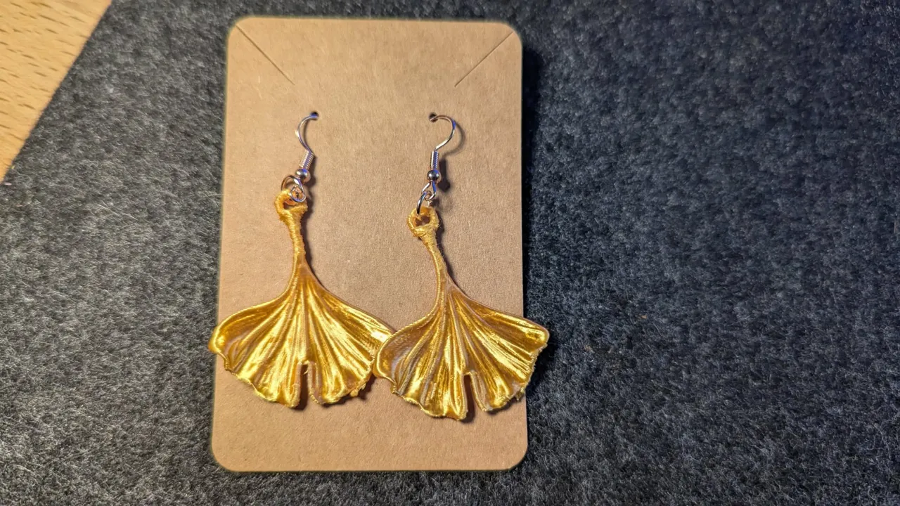 Golden Gingko Earrings view 2