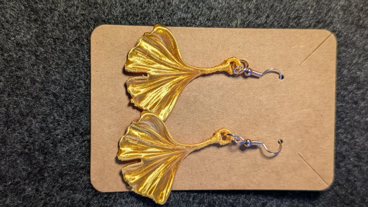 Golden Gingko Earrings view 3