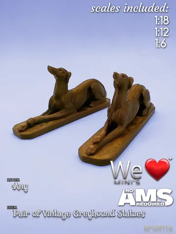 Figura decorativa: WLM - Pair of VIntage Greyhound Statues — vista de referencia 2