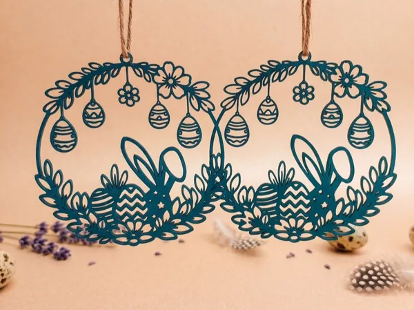 Couronne silhouette de Pâques pour porte ou mur