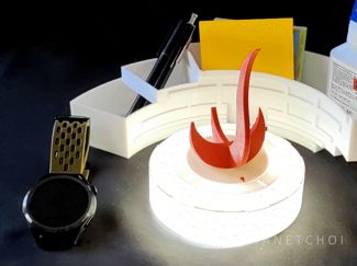 Red Bird Clock Set - Modular Stationary Organizer