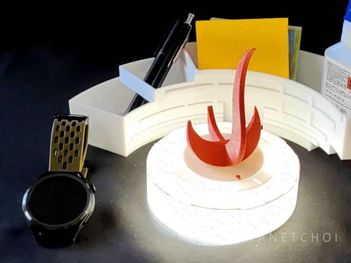 Red Bird Clock Set - Modular Stationary Organizer