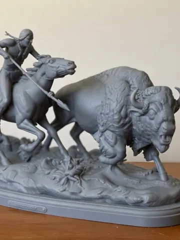 Modelo para impresión 3D: Buffalo Hunt — vista de referencia 2