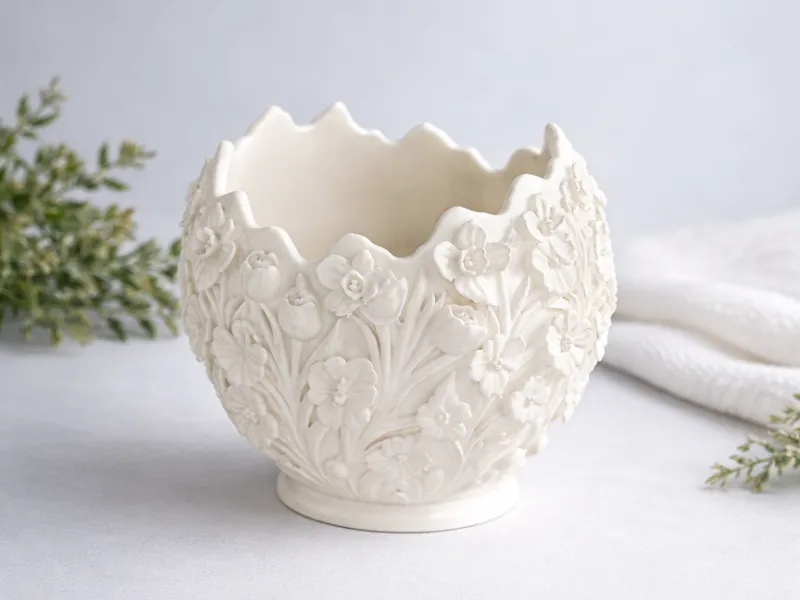 Floral Egg Bowl Vase - Spring Decor
