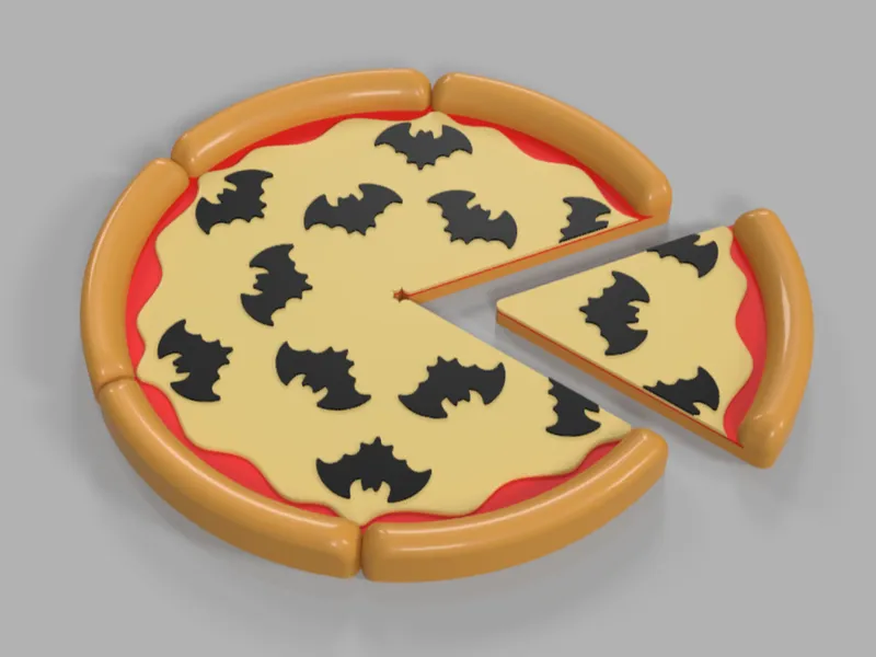 Bat Pizza Fridge Magnet