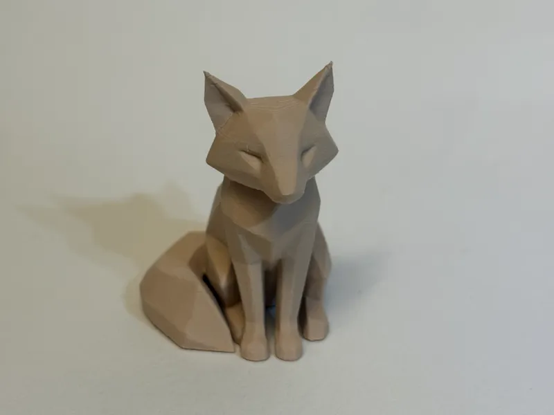 Low Poly Cute Sitting Fox Figurine for 3D Print