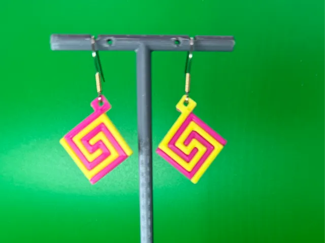 Greek Key earrings (No AMS no glue)