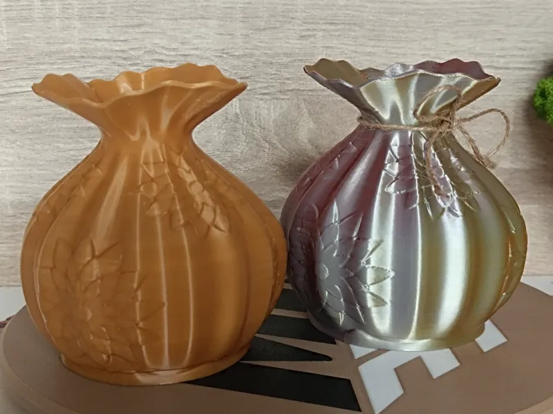 Floral Ribbed Vase
