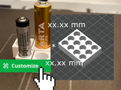 Parametric AA/AAA Battery Holder - Fits Your Space