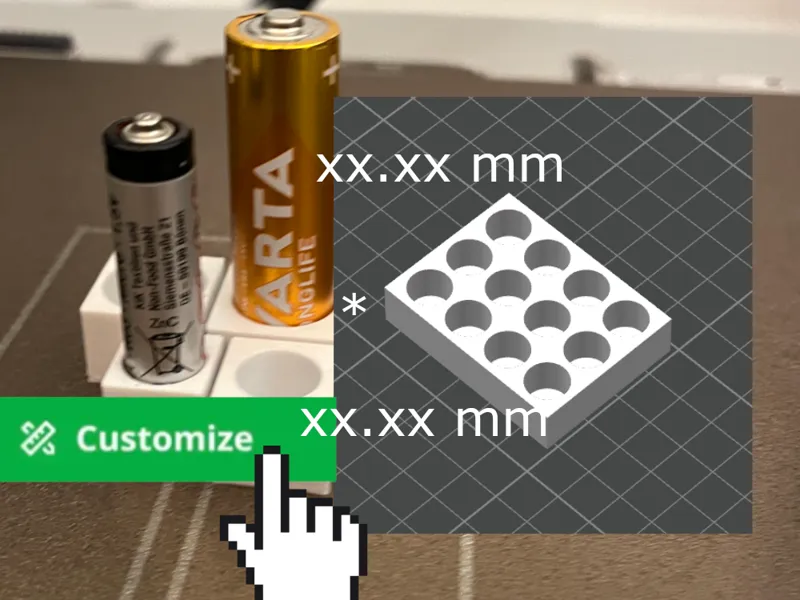 Parametric AA/AAA Battery Holder - Fits Your Space