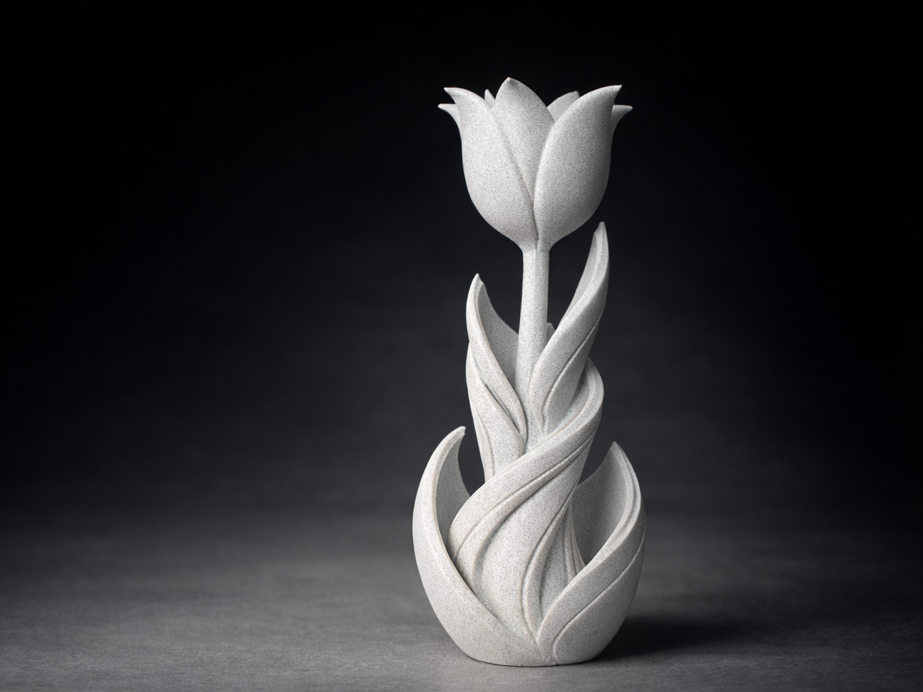 Spiral Tulip Flower  Easy Print Decorative