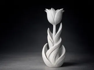 Spiral Tulip Flower Easy Print Decorative