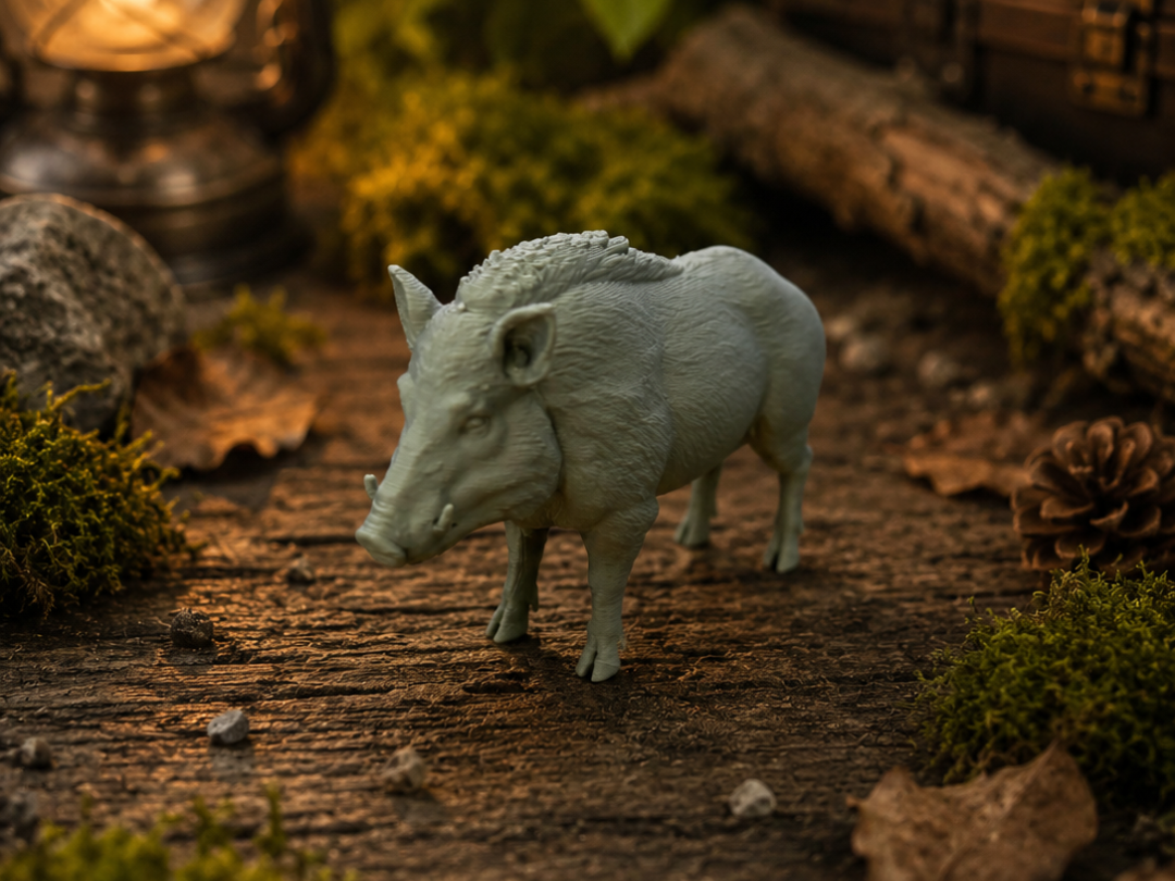 Realistic Wild Boar-Detailed 3D Print Figure