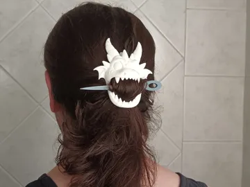 Pieza para disfraz o exhibición: Goofy Dragon Mask Chignon Hair Pin — vista de referencia 3