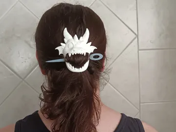Pieza para disfraz o exhibición: Goofy Dragon Mask Chignon Hair Pin — vista de referencia 4
