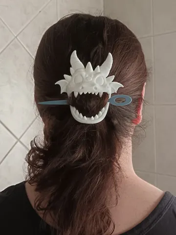 Pieza para disfraz o exhibición: Goofy Dragon Mask Chignon Hair Pin — vista de referencia 2