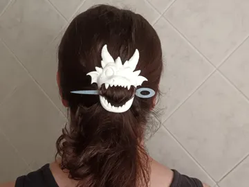Pieza para disfraz o exhibición: Goofy Dragon Mask Chignon Hair Pin — vista de referencia 5