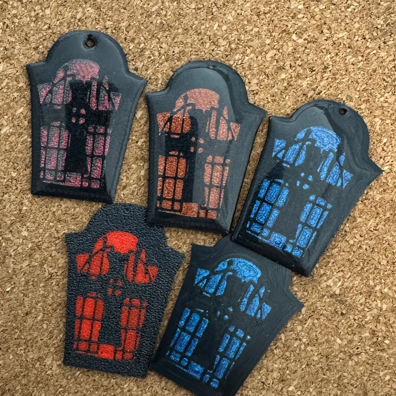 Gravestone pendant and earrings view 2