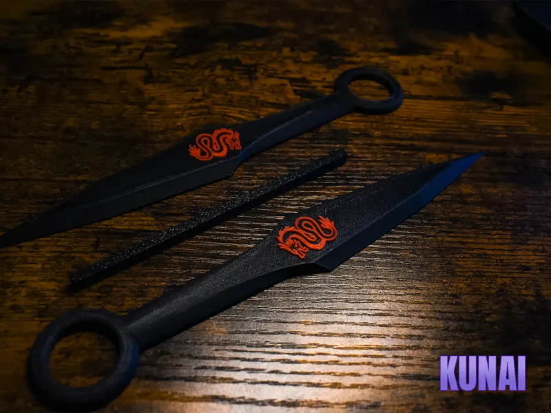 KUNAI - with red dragon