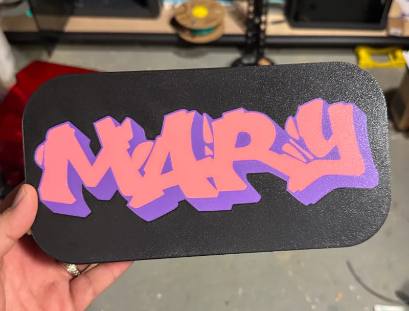Mary Lightbox with Graffiti style lettering