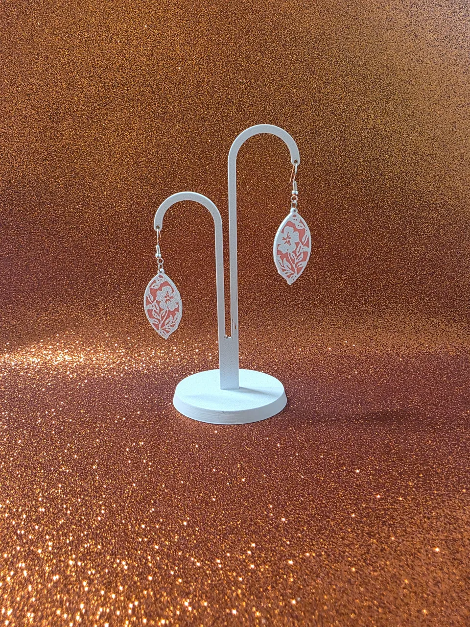 Peony blossom earrings view 3
